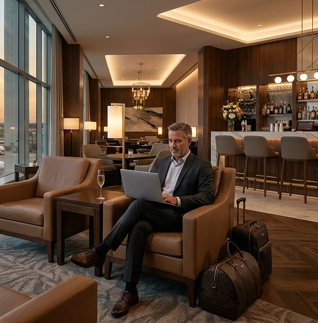 Airport lounge seating area